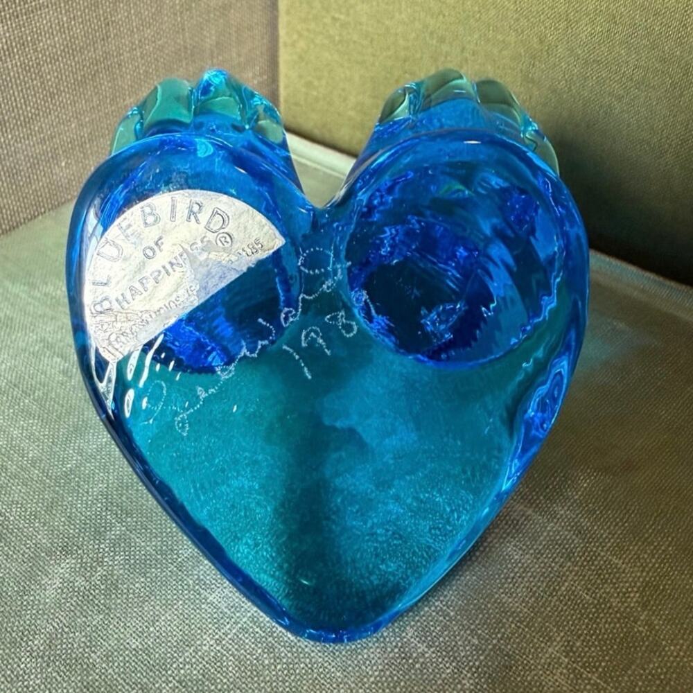 • Bluebirds of Happiness • Heart Base • Signed Leo Ward 1989 - Picture 9 of 12